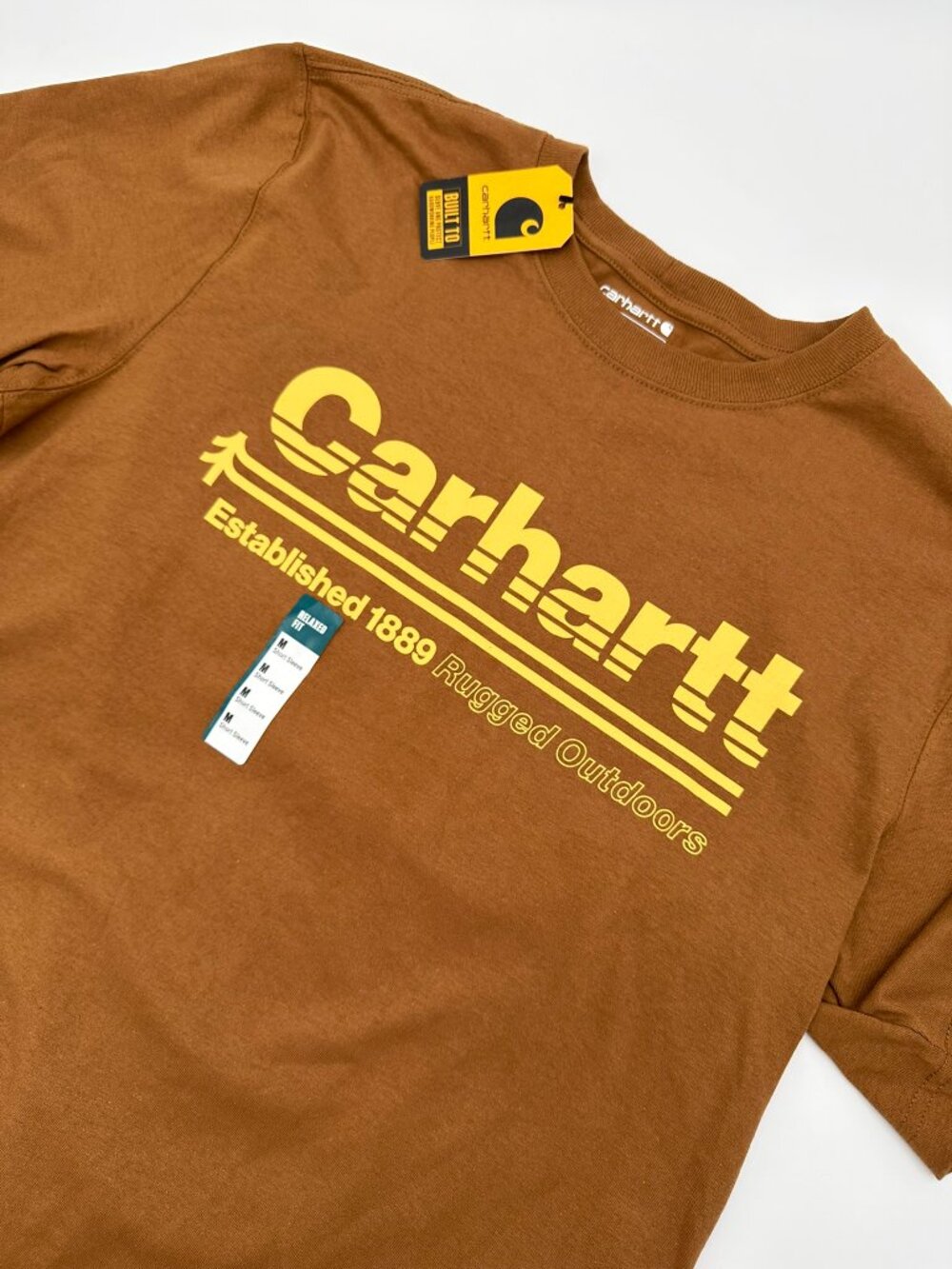 Carhartt Men's Heavyweight Logo Graphic Short Sleeve Tee, Size Medium, Brown